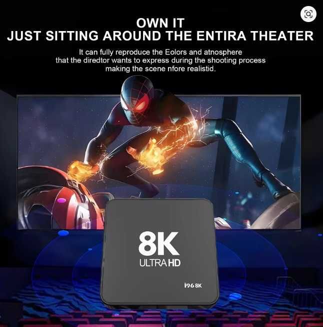 TV Box 4K Android 14 8RAM + 128GB ULTRA HD