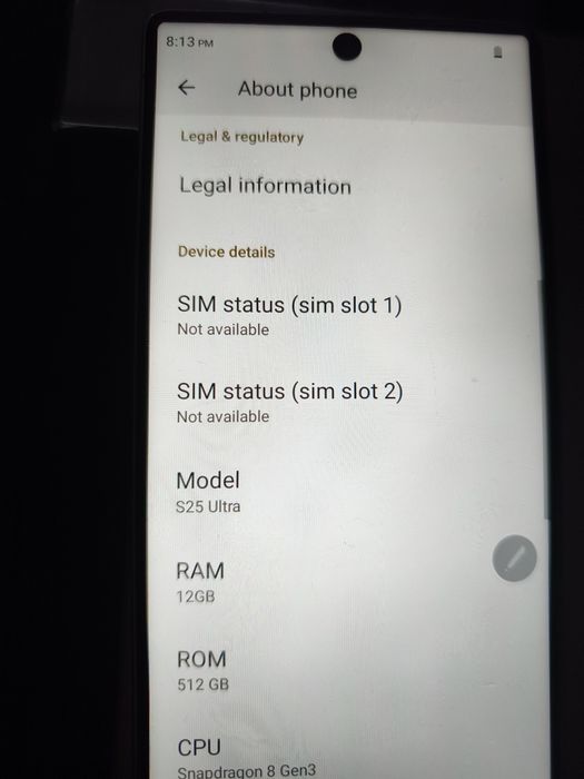 Telemóvel Samsung S25 Ultra (não é original)