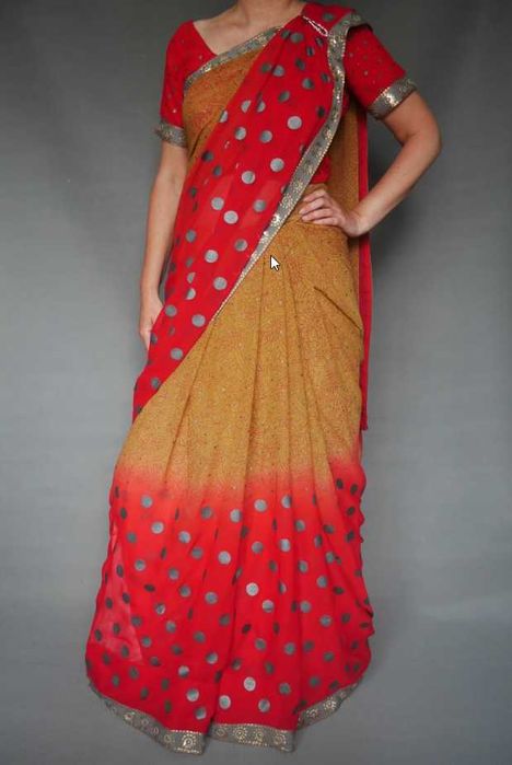 Сари индийское с чоли подарок