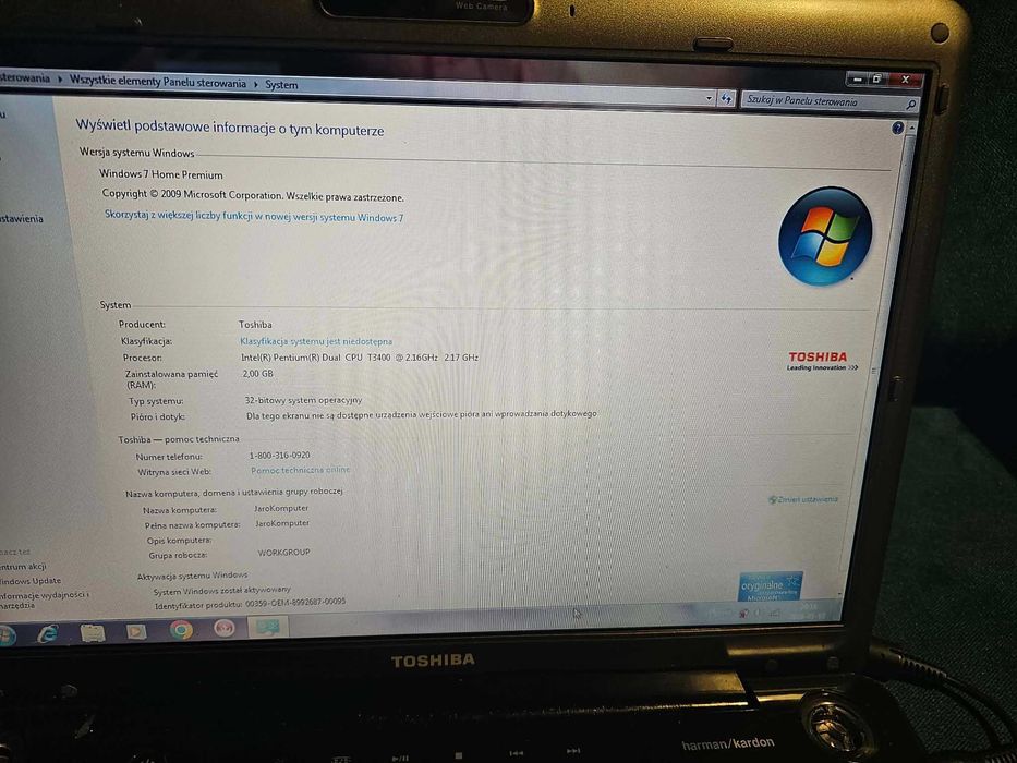 Laptop Toshiba Satellite A300-1G2