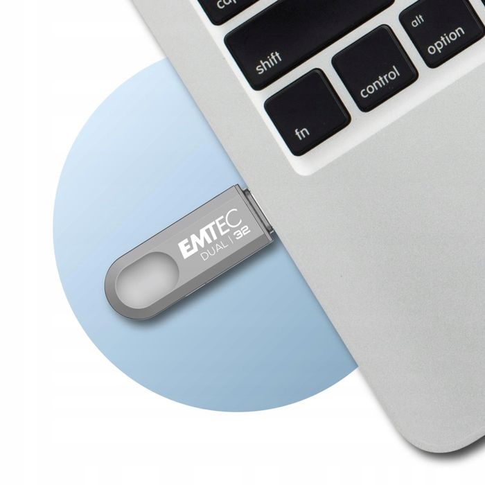outlet pendrive emtec d280 64gb usb 3.2 dual usb-c usb-a szary