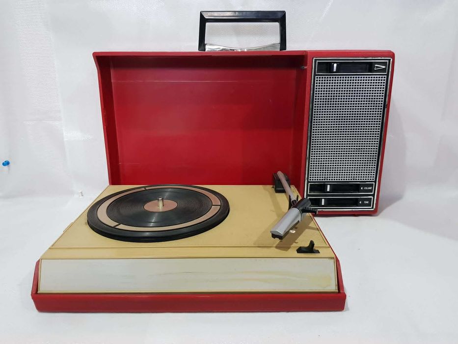 Zabytkowy przenośny gramofon Philips 22GF403 Piękny