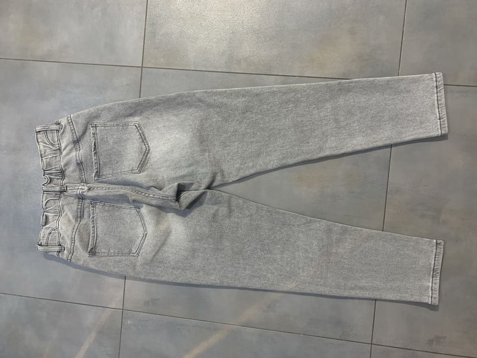 Jeansy z wysokim stname szare 36