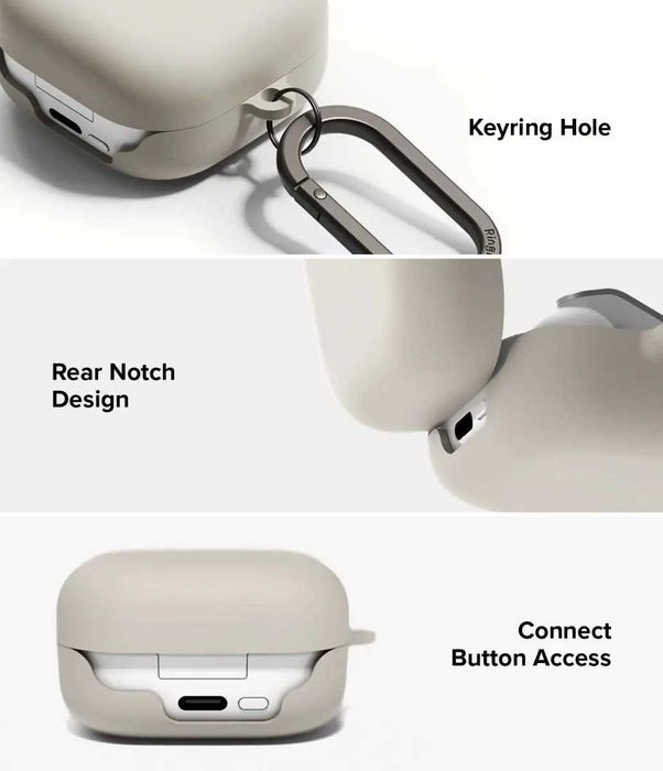 Чехол Ringke Silicone для Samsung Galaxy Buds 4 / 4 Pro Stone