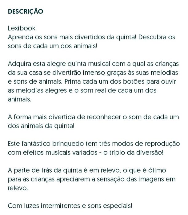 Brinquedo Quinta interactiva Lexibook
