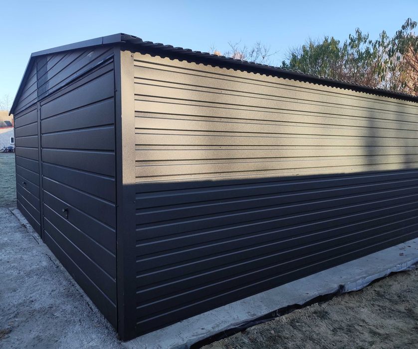 Garaż blaszany, blaszak 6x6 paleta ral,brąz, biały