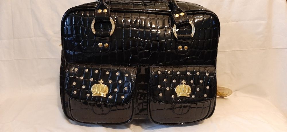 Śliczna oryginalna torebka czarna POMPOOS Pompöös