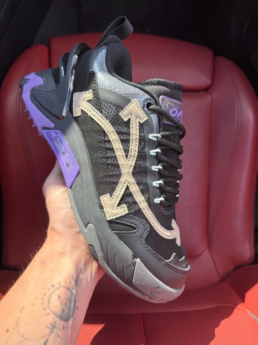 (БЕЗ ПЕРЕДОПЛАТИ) Off-White Odsy-2000 Black Violet White оф вайт одсі чорні фіолетові кросівки сітка