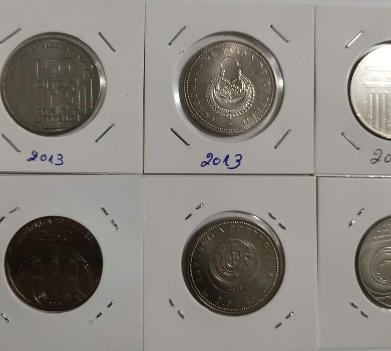 Conjunto das 6 moedas 2,5€ coleção UNC  - Portugal 2013
