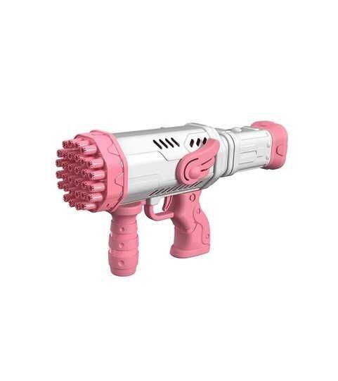 Pistola de Bolhas de Sabão Elétrica com Emissor de Luz - Rosa - Goeik