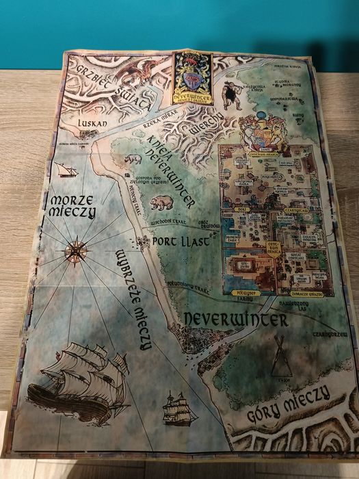 Mapa okolic Neverwinter Dungeons and Dragons RPG