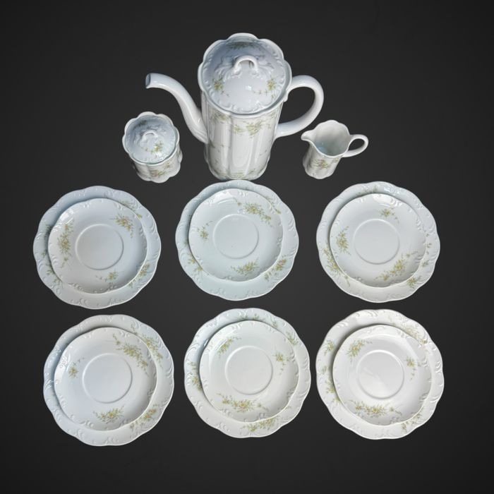 Serwis kawowy rosenthal monbijou grune ranke dla 6 osób B5/050305