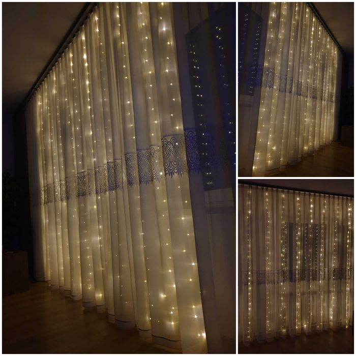 Halloween 300LED lampki girlanda świetlna kurtyna ŚWIĘTA 3m lampki