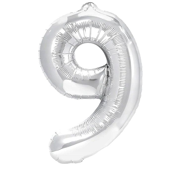 Bal9n urodzinowy cyfra srebrna