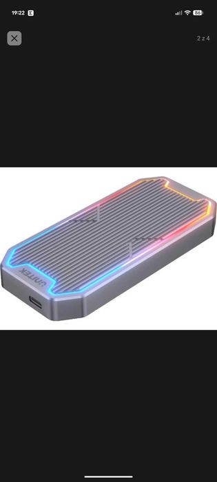 Szuflada obudowa do dysku M.2 SSD NVMe/SATA 10Gbps RGB super świeci