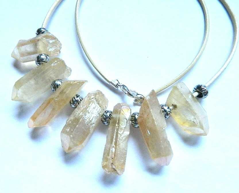 Cytryn - słoneczny kamień, oryginalny naszyjnik, kolia