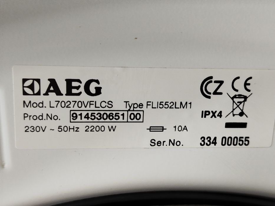 Пральна машина фірми AEG, модель L70270VFLCS