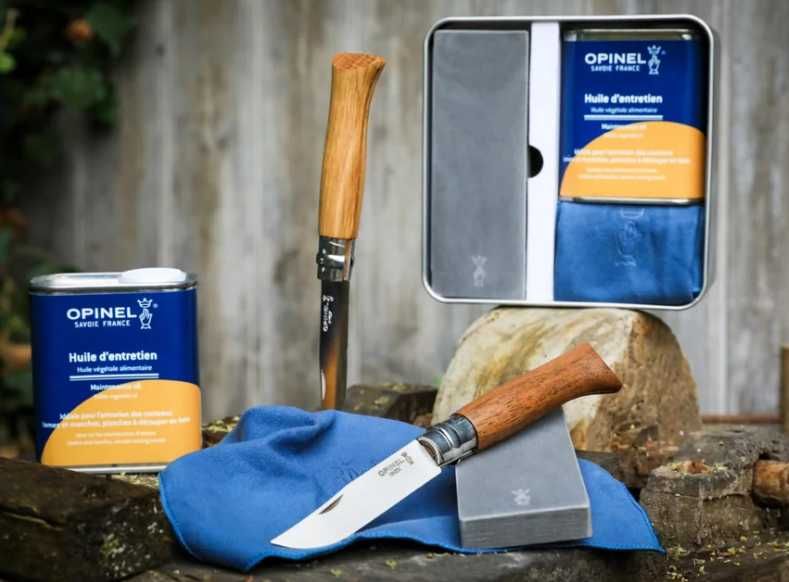 Opinel 002506 набор ножемана масло олива точилка полотенечко коробка