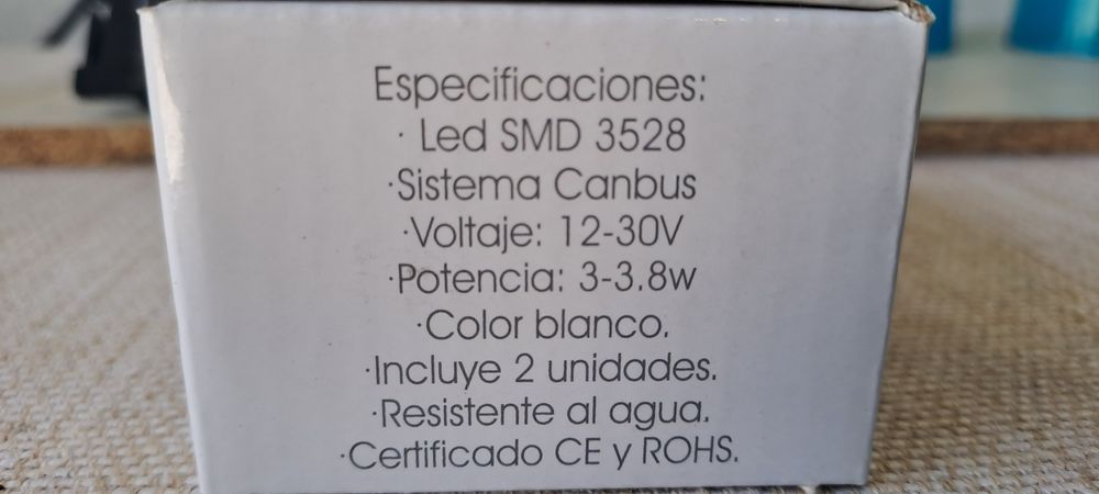 Farois matricula 12V. Leds