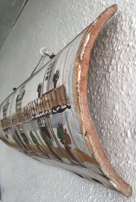 telha antiga pintada à mâo - "Óbidos"