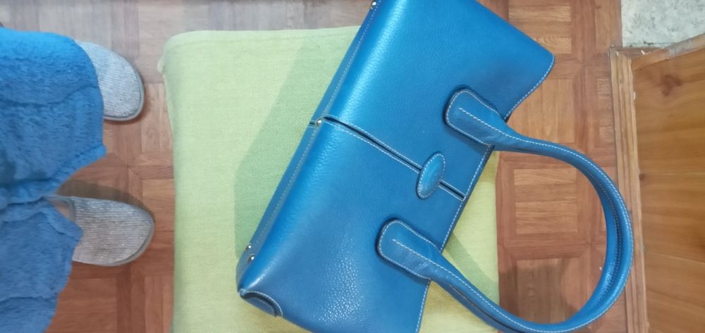 Клач 2 отд натур кожа  черная новый