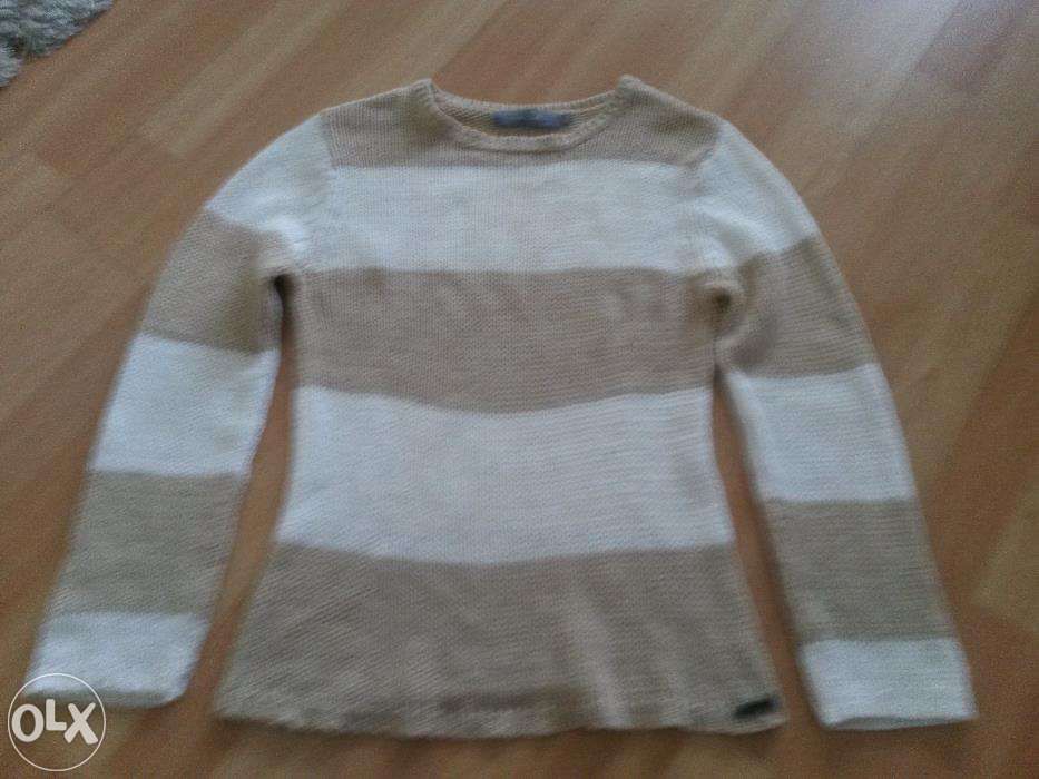 Sweter biało-beżowy claire.dk