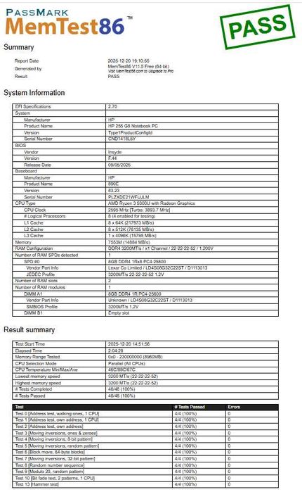 Pamięć RAM Lexar 8gb DDR4 SODIMM, 3200MHz, CL22