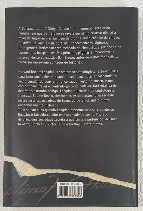 O Código Da Vinci – Dan Brown (32.ª Edição, Bertrand, 2005)