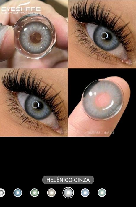 Lentes de contacto coloridas, moda elegante.