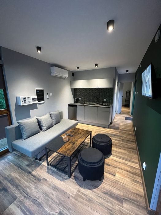 Domki Platan nowoczesne modułowe balia ferie jacuzzi sauna SPA Karpacz