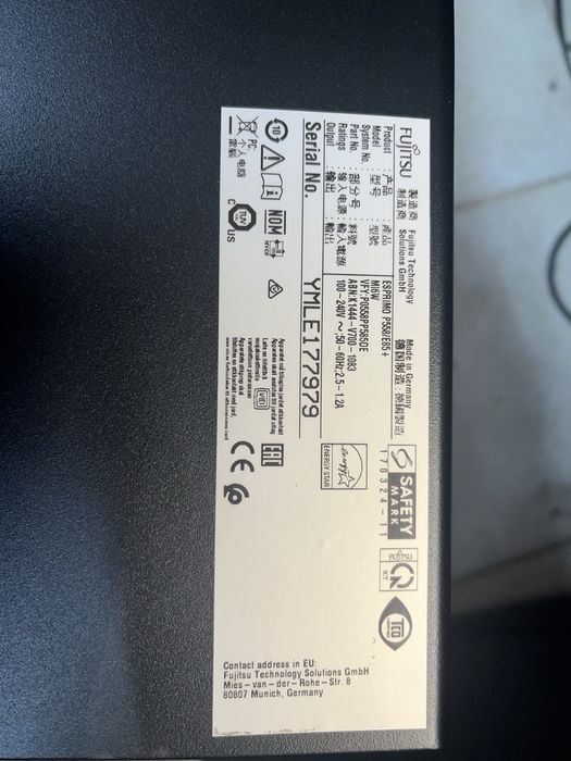 Komputer Fujitsu ESPRIMO / INTEL i5-9400 / 16GB DDR4 / 256GB SSD + 1TB