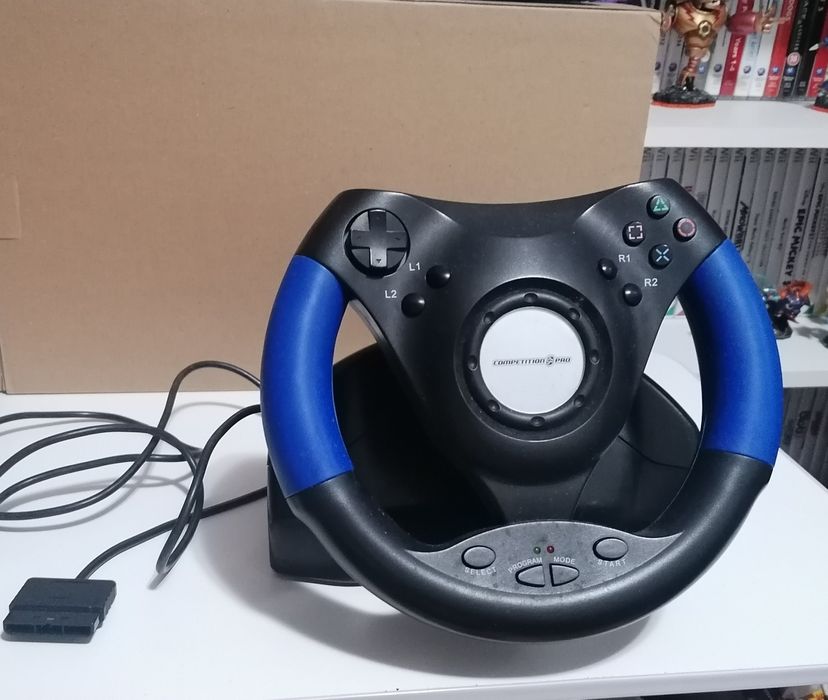 Volante + Pedais Pro Racer PS2 (com caixa)