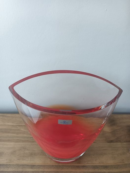 Vaso floreiro de cristal alemã marca Scherzer