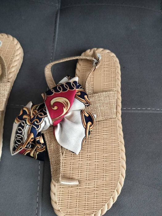 Japonki Buty damskie sandały 41 efektowne kokardki 25,5 cm oddychające
