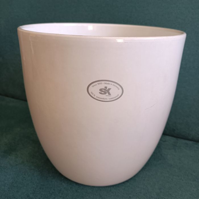 Osłonka ceramiczna na kwiaty biała 21 cmSK Keramik