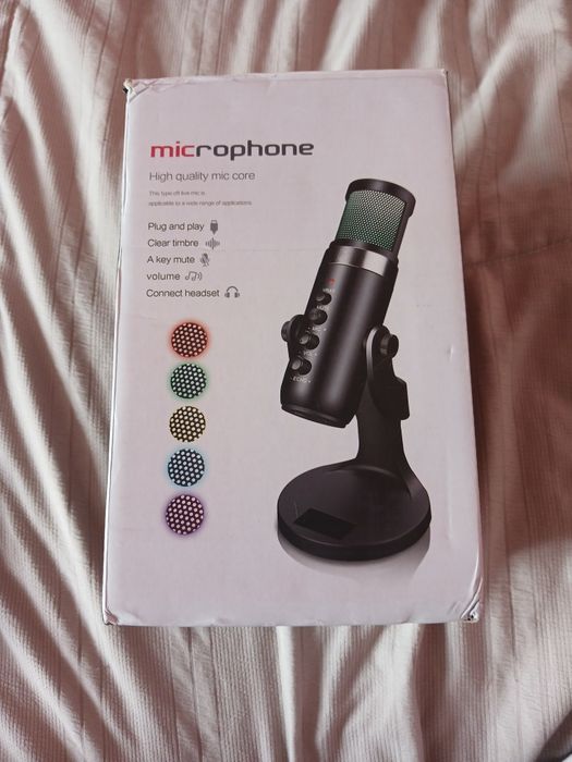 USB мікрофон для ПК, ноутбука, стрімів і запису зі RGB-підсвіткою
