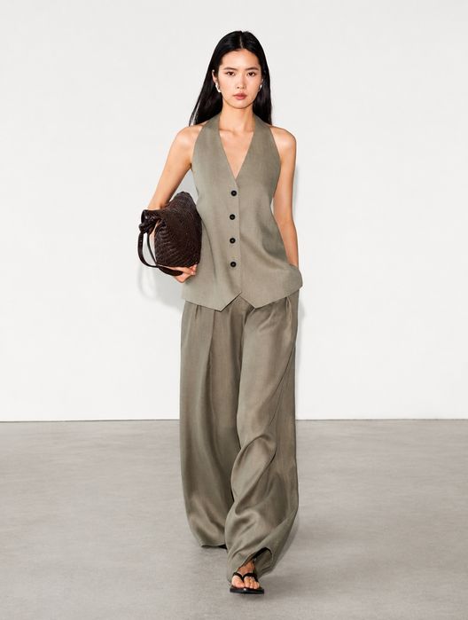 Massimo Dutti жилетка халтер із 100% льону S/L