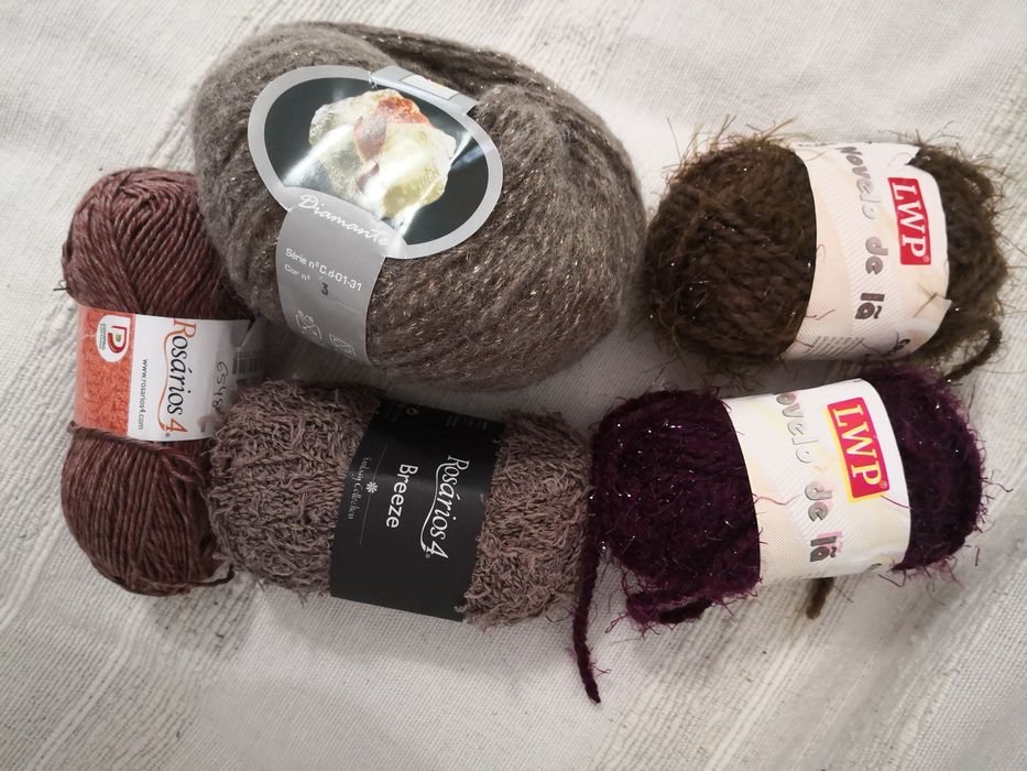 5 novelos acrílico viscose Algodão