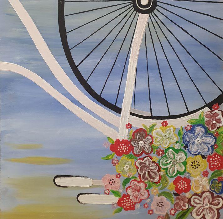 Картина маслом на фанере рельефная