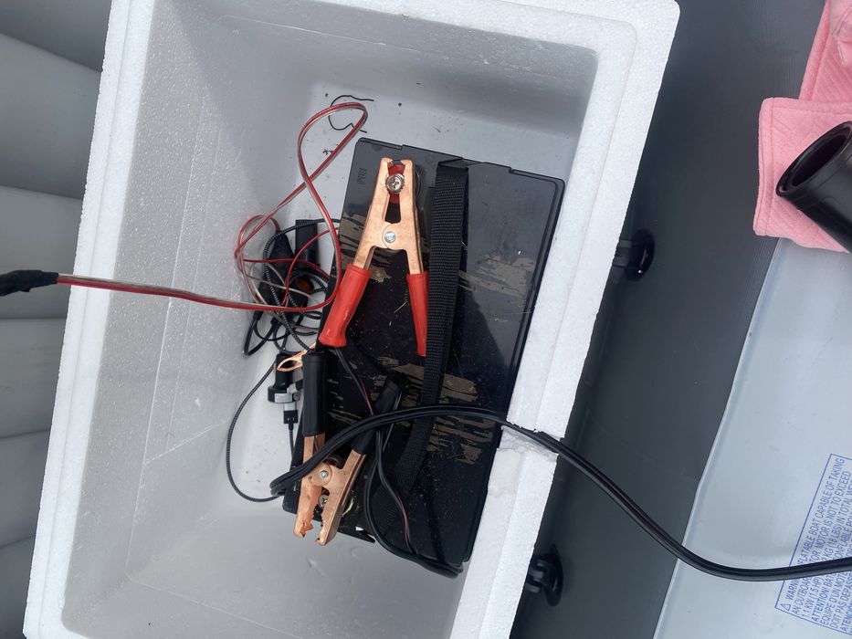 Ponton Intex 5os elektryczny kompletny nowy silnik nowy akumulator 100ah AGM 366x168x43