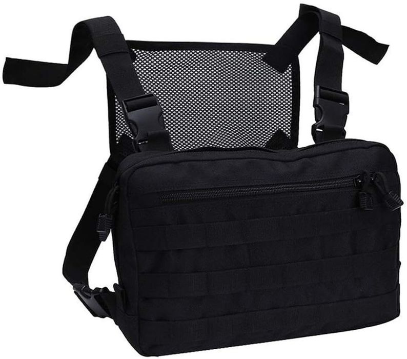 Torba taktyczna na klatkę piersiową czarna B407