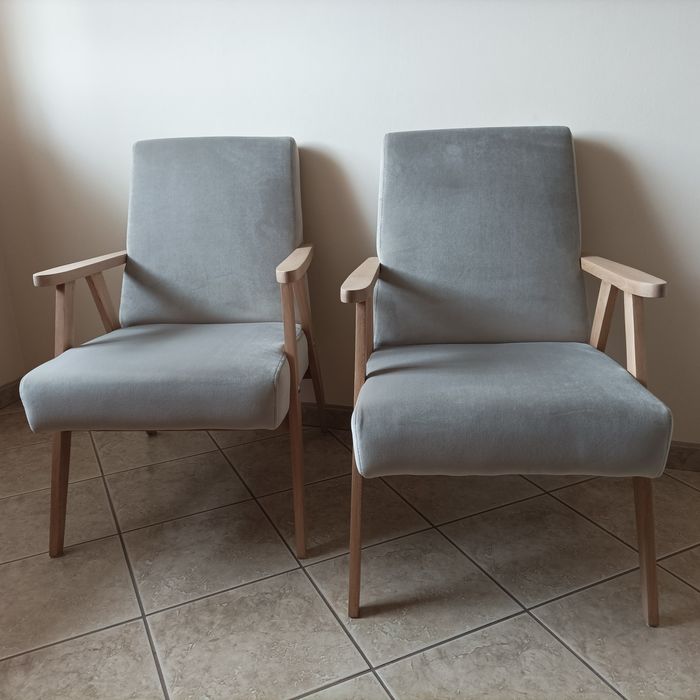 Fotel typu Lisek z PRL po renowacji