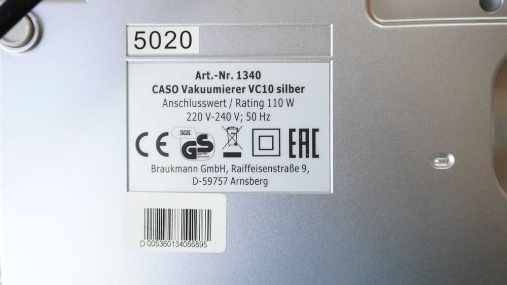 Caso VC 100 vacuum sealer WITH free bags