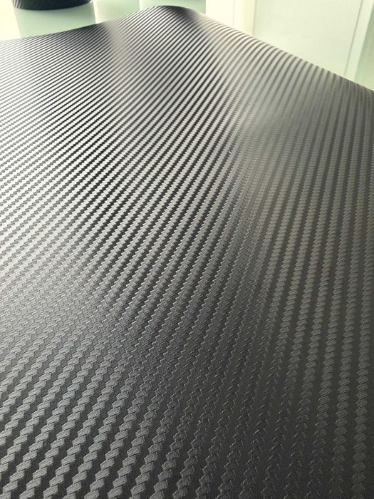 Vinil Autocolante Fibra de Carbono 3D Matte Preto Air Release 50x100cm