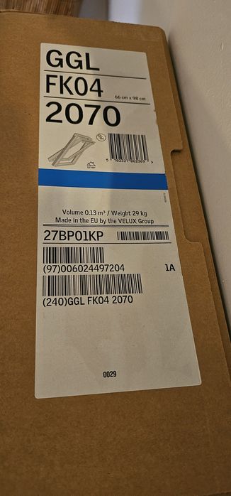 NOVO, SELADO! KIT Janela VELUX GGL FK04 + Rufo EDW (Telhado Ondulado)