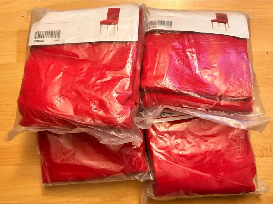 Ikea Henriksdal 4x  pokrycie krzesla czerwony
