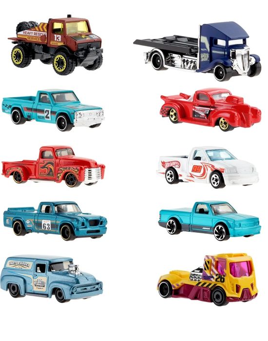 Nowy zestaw 10 aut auta HW Hot Wheels Trucks samochody HMK46