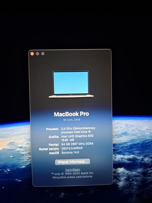 Laptop MacBookPro 16  touchbar + dodatki