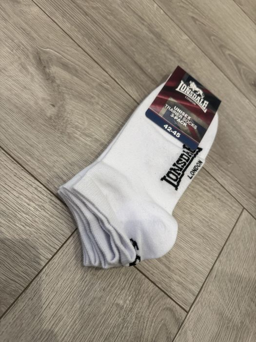 Skarpety stopki Lonsdale białe 42-45 zestaw 3 par