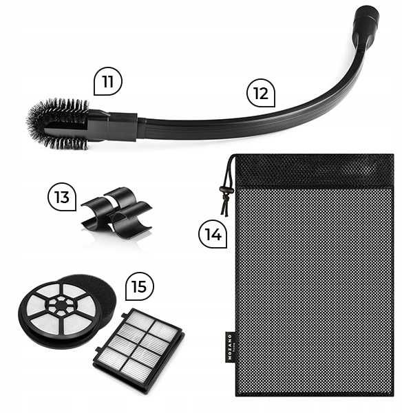 MEGA ZESTAW 15w1 Odkurzacz cyklonowy bezworkowy Turboszczotka FILTR